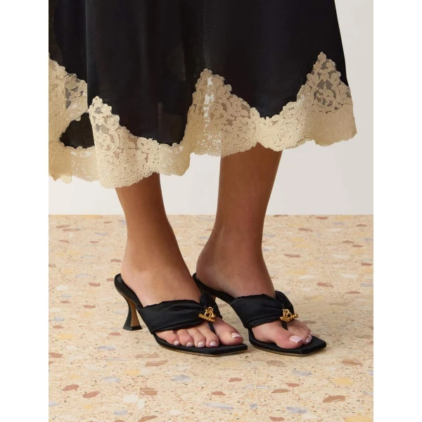 Zimmermann Idle Thong Mule 65 in Black | Mules | Luxury Shoes , view 2