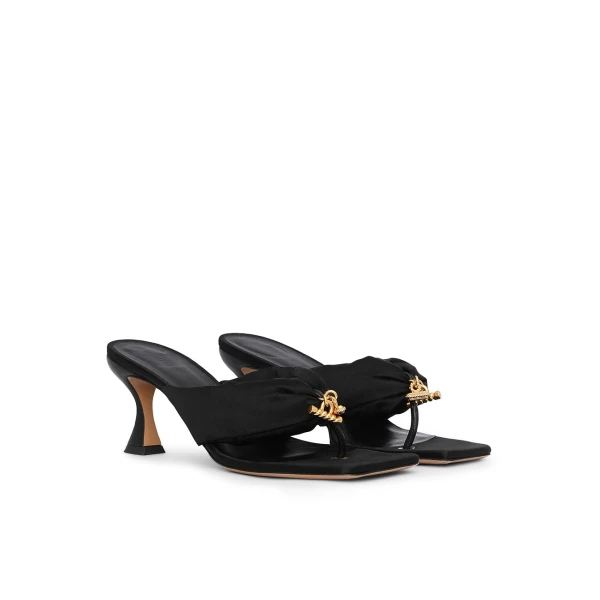 Zimmermann Idle Thong Mule 65 in Black | Mules | Luxury Shoes , view 3