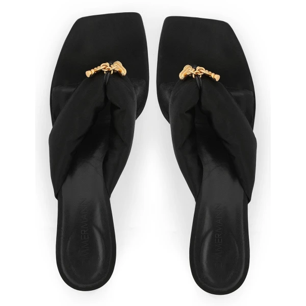 Zimmermann Idle Thong Mule 65 in Black | Mules | Luxury Shoes , view 4