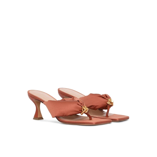 Zimmermann Idle Thong Mule 65 in Orange | Mules | Luxury Shoes , view 3