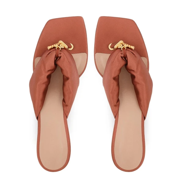 Zimmermann Idle Thong Mule 65 in Orange | Mules | Luxury Shoes , view 4