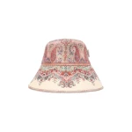 Zimmermann Printed Long Brim Bucket Hat in Multicolour | Hats | Luxury Shoes 