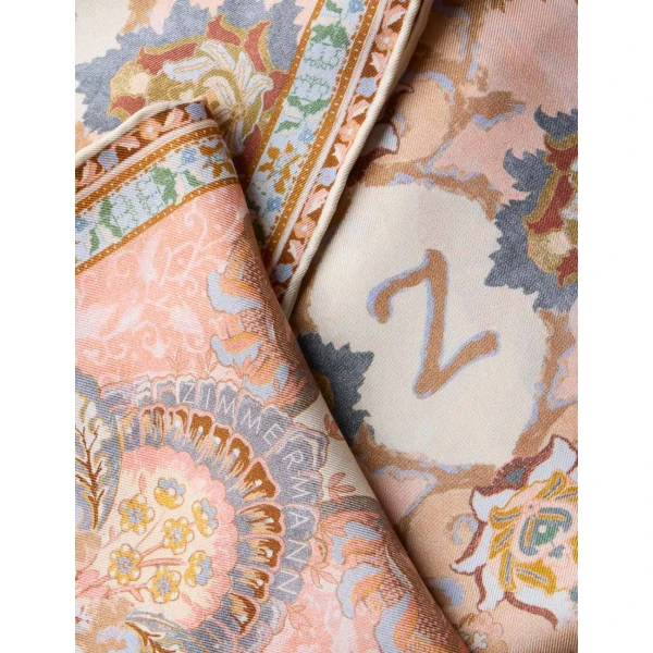 Zimmermann Printed Silk Neck Scarf in Multicolour, view 5