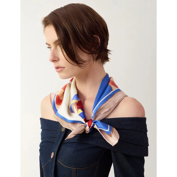 Zimmermann Printed Silk Square 70 in Multicolour, view 4