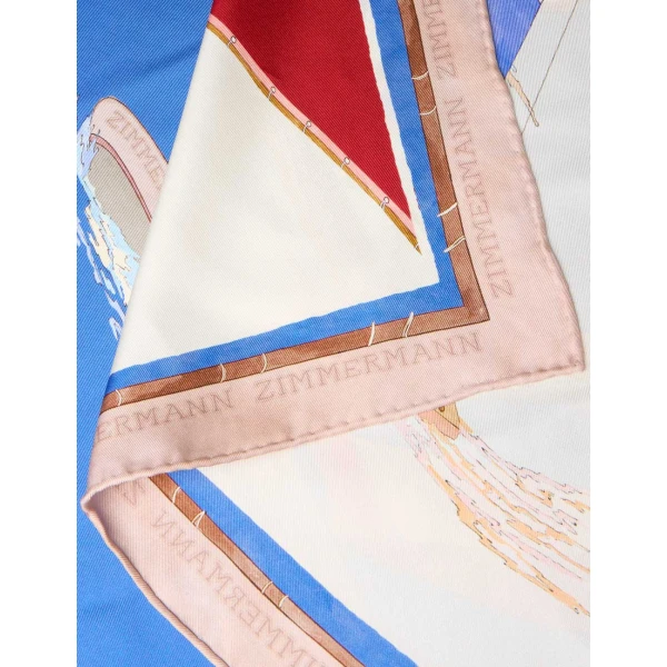 Zimmermann Printed Silk Square 70 in Multicolour, view 5