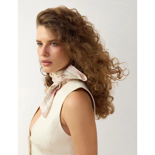 Zimmermann Printed Silk Square 70 in Multicolour, view 6