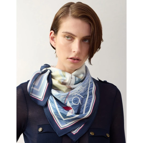 Zimmermann Printed Silk Square 90 in Multicolour, view 4
