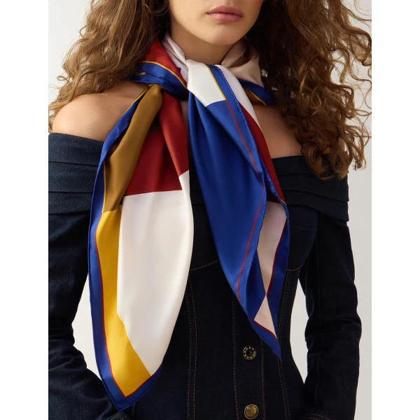 Zimmermann Printed Silk Square 90 in Multicolour, view 6