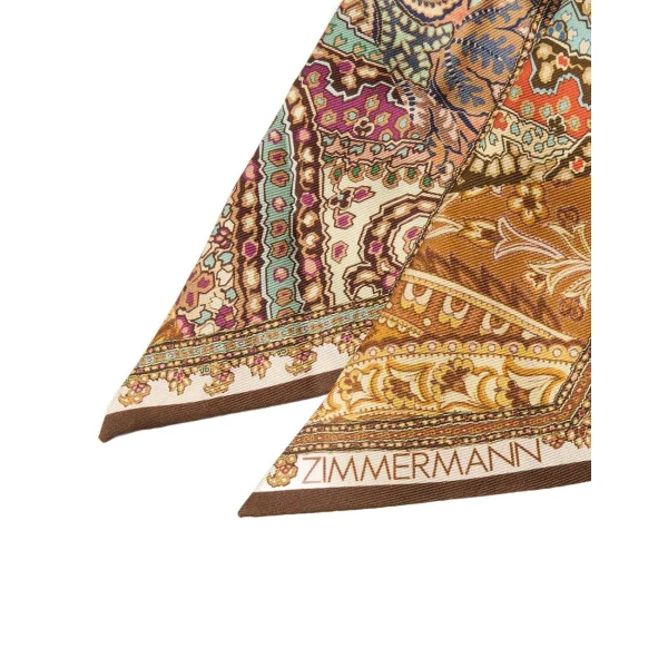 Zimmermann Printed Silk Tie Scrunchie in Multicolour, view 3