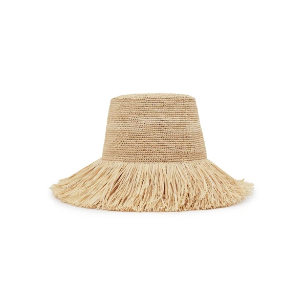 Raffia Fringe Bucket Hat