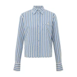 Zimmermann Stripe Boxy Shirt in Blue | Tops | Luxury Shoes 