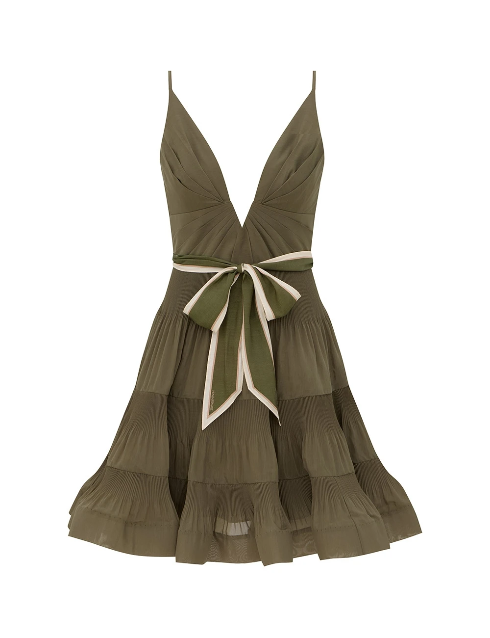 Zimmermann V Neck Pleated Mini | Ready to Wear Collection Luxury Shoes Zimmermann V Neck Pleated Mini