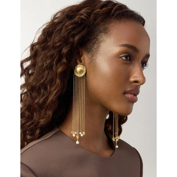 Zimmermann Volute Chandeliers in Gold | Earrings | Luxury Shoes , view 2