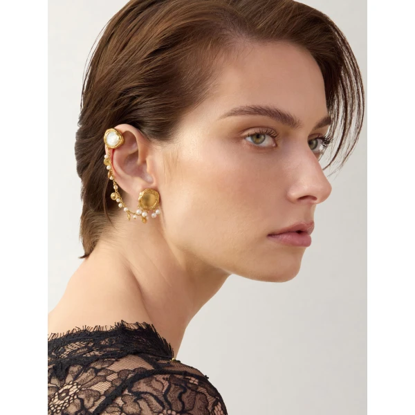 Zimmermann Volute Earcuff in Gold | Earrings | Luxury Shoes , view 2