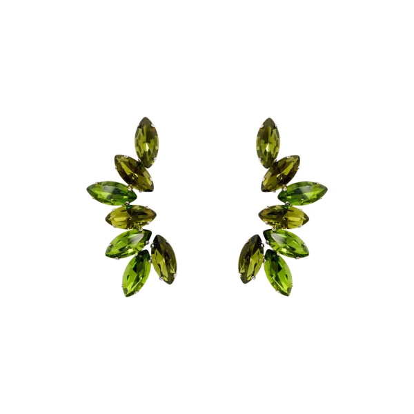 Crystal Earrings in Green Crystal