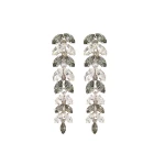 Erdem Crystal Long Earring in Black and Clear Crystal | Earrings | Luxury Shoes 