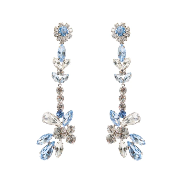 Crystal Long Earring in Blue Crystal