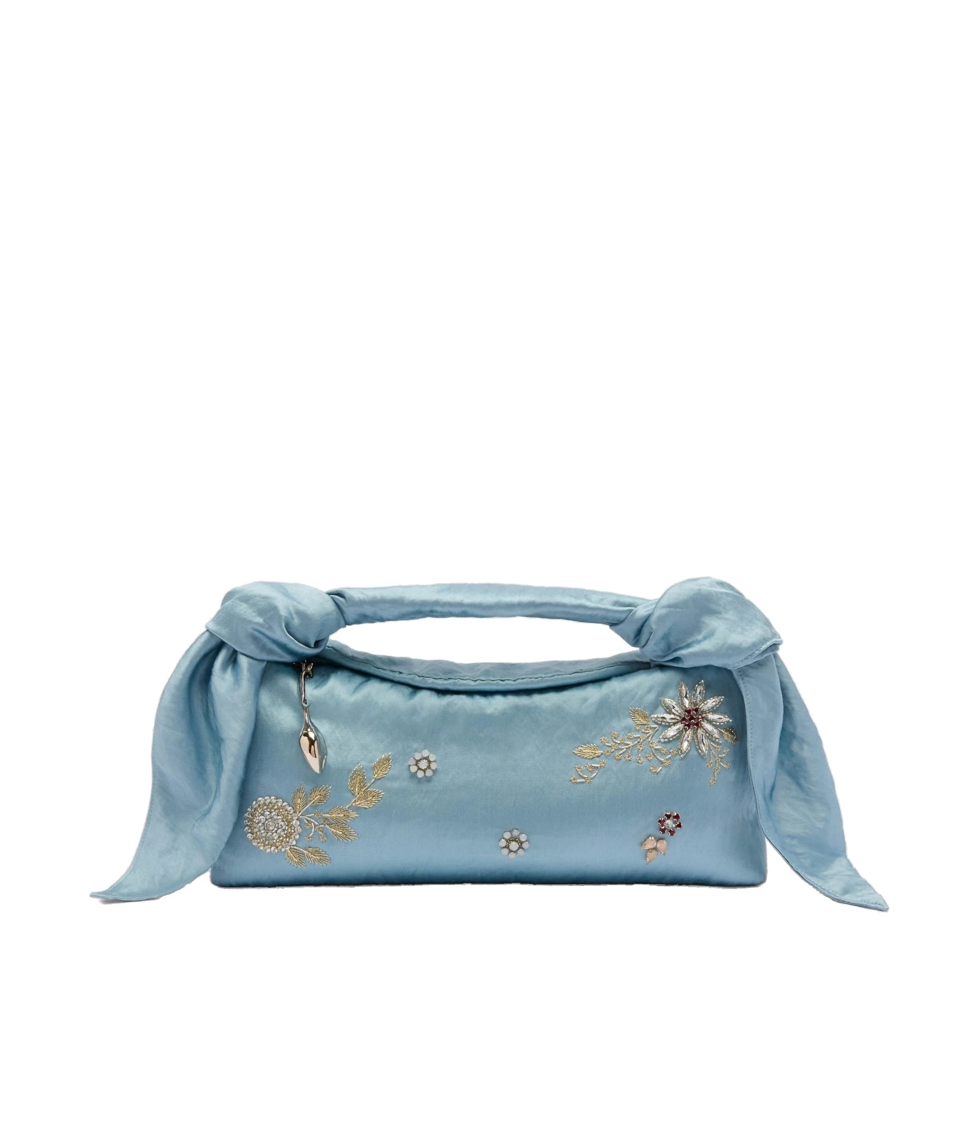Erdem East West Bloom Bag in Artist Blue Textured Satin Erdem East West Bloom Bag in Artist Blue Textured Satin | Shoulder & Crossbody Bags | Luxury Shoes