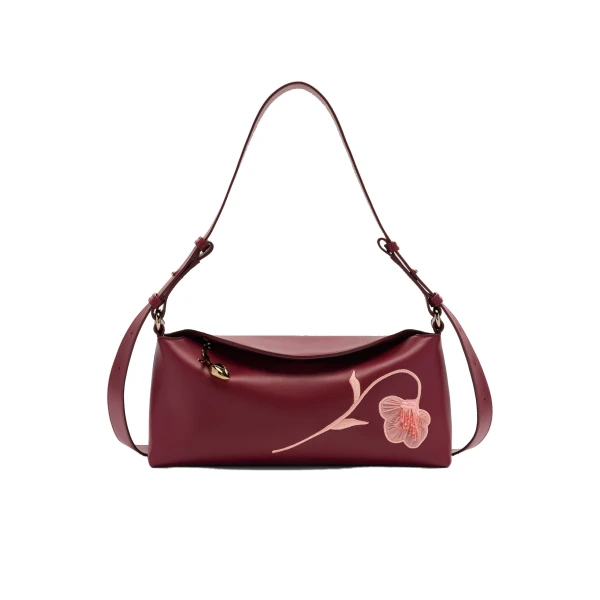 Erdem East West Bloom Bag in Cherry Leather | Shoulder & Crossbody Bags | Luxury Shoes 