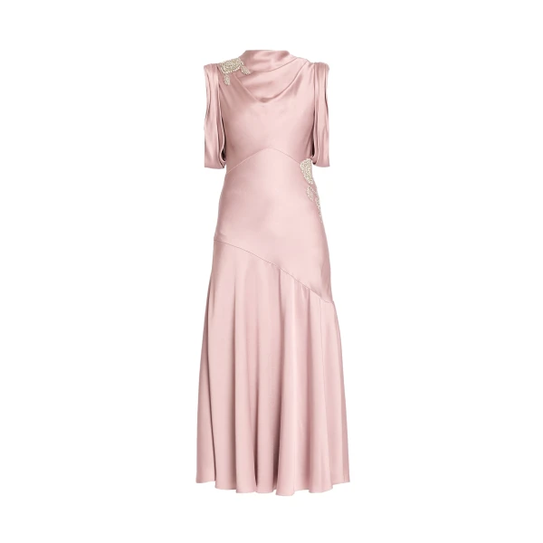 Erdem Embellished Satin Midi Dress | Midi Dresses | Luxury Shoes 