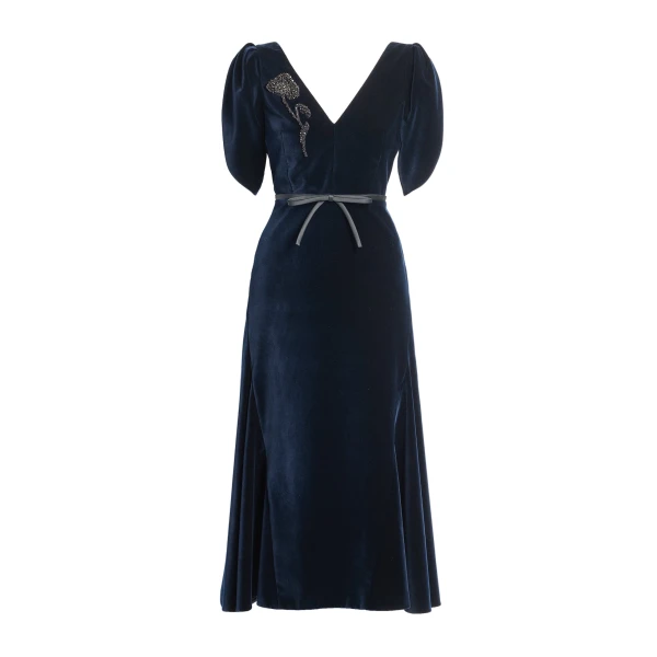 Erdem Embellished Velvet Midi Dress | Midi Dresses | Luxury Shoes 
