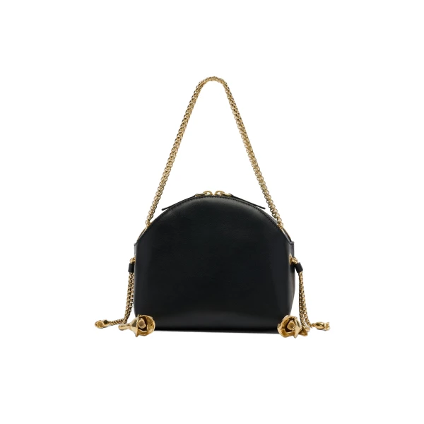 Erdem Flora Chain Bag in Black Leather | Shoulder & Crossbody Bags | Luxury Shoes 
