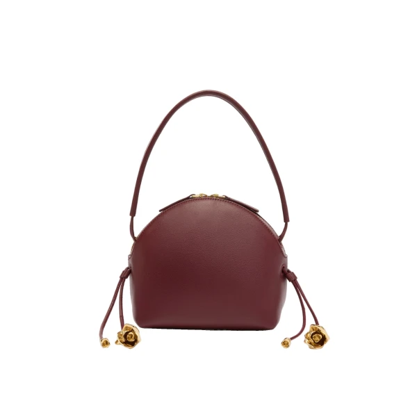 Flora Shoulder Bag in Bordeaux Leather