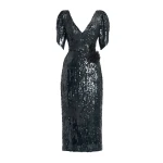 Erdem Floral Applique Sequin Midi Pencil Dress | Midi Dresses | Luxury Shoes 