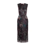 Erdem Floral Fringe Jacquard Sleeveless Midi Dress | Midi Dresses | Luxury Shoes 