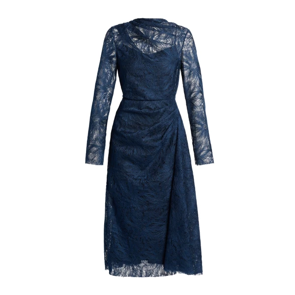 Erdem Floral Lace Draped Midi Dress | Midi Dresses | Luxury Shoes 