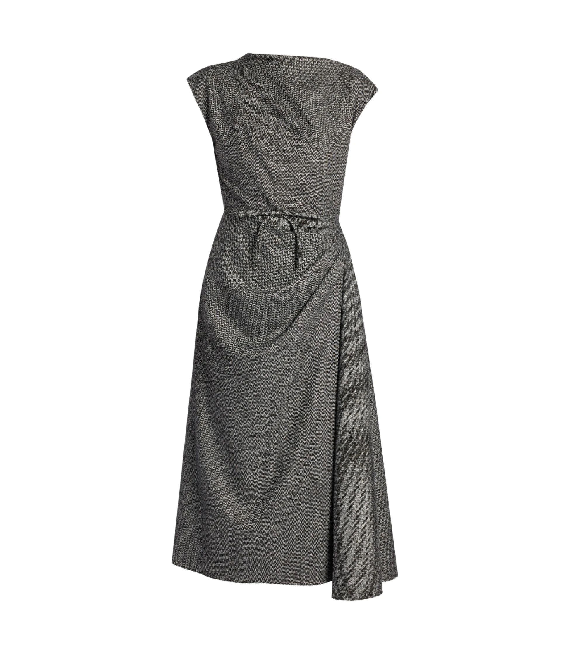 Erdem Herringbone Draped Midi Dress Erdem Herringbone Draped Midi Dress | Midi Dresses | Luxury Shoes