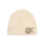 Erdem Knitted Beanie in Ivory Cashmere | Hats | Luxury Shoes 