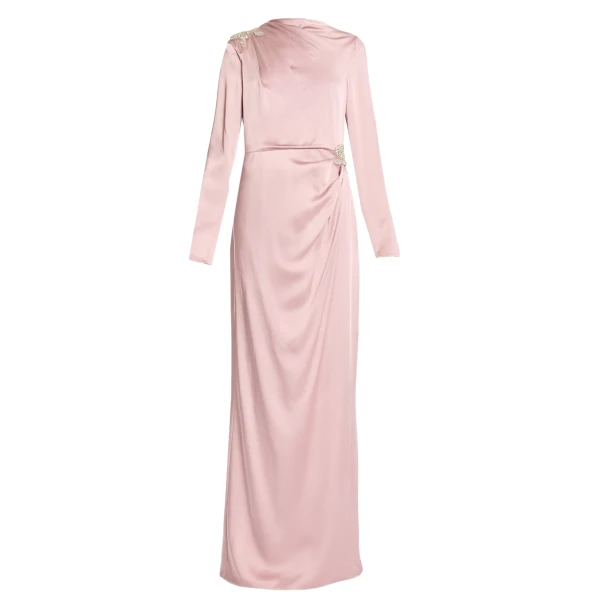 Long Sleeve Draped Gown