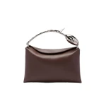 Erdem Midi Bloom Bag in Chestnut Leather | Totes & Top-Handle Bags | Luxury Shoes 