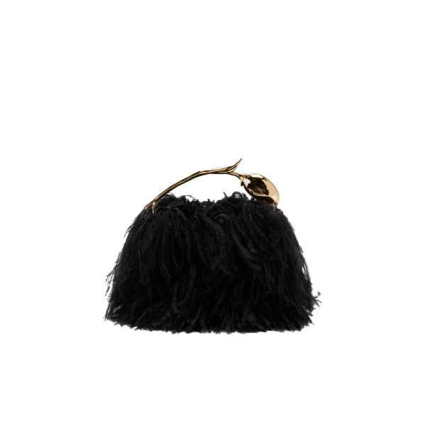 Erdem Mini Bloom Bag in Black Feathers | Mini Bags | Luxury Shoes 