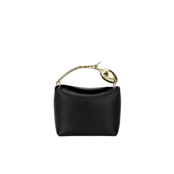 Mini Bloom Bag in Black Leather