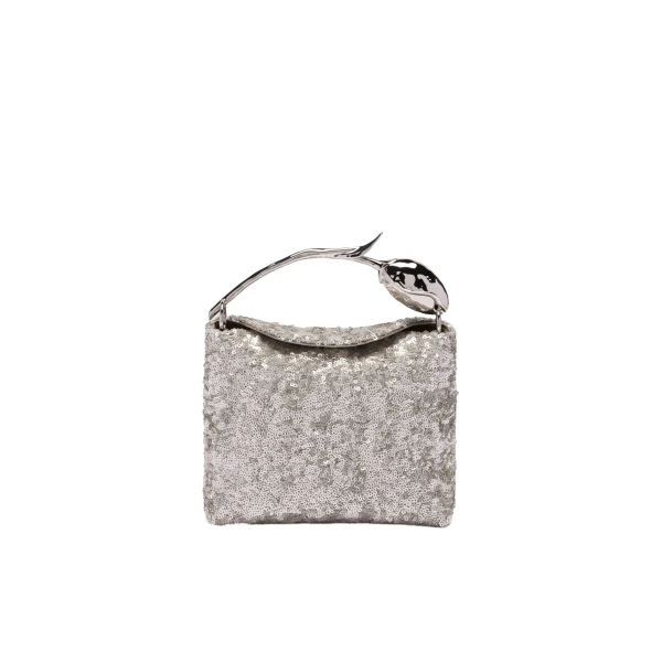 Erdem Mini Bloom Bag in Silver Sequins | Mini Bags | Luxury Shoes 