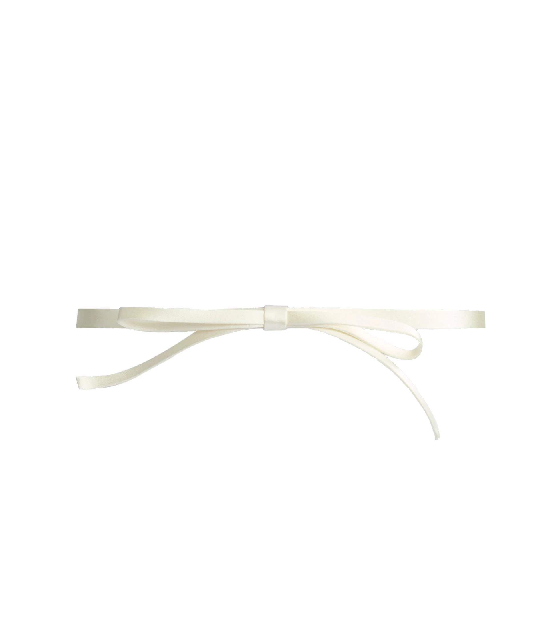 Erdem Narrow Bow Belt in Ivory Satin Erdem Narrow Bow Belt in Ivory Satin | Belts | Luxury Shoes