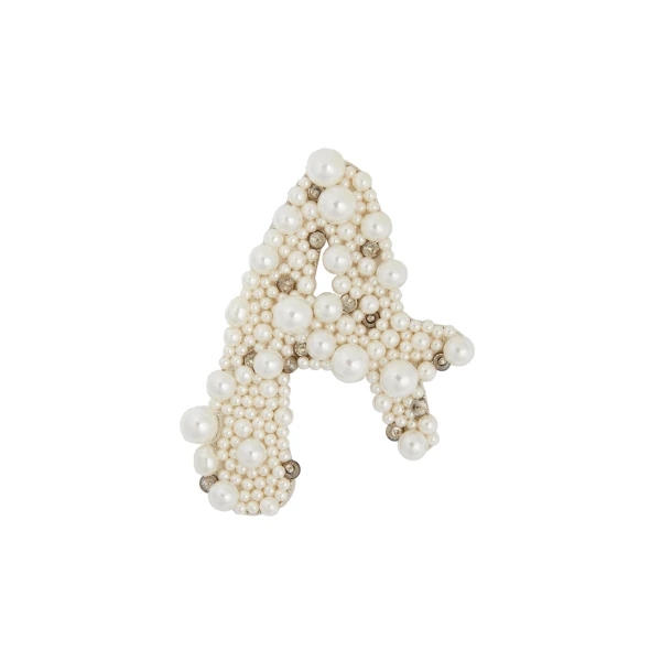 Pearl Alphabet Brooch A