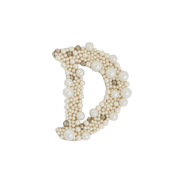 Erdem Pearl Alphabet Brooch D | Brooches & Pins | Luxury Shoes 