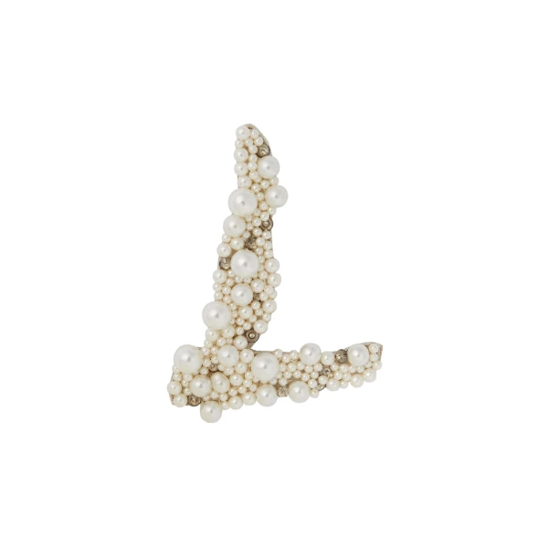Erdem Pearl Alphabet Brooch L | Brooches & Pins | Luxury Shoes 