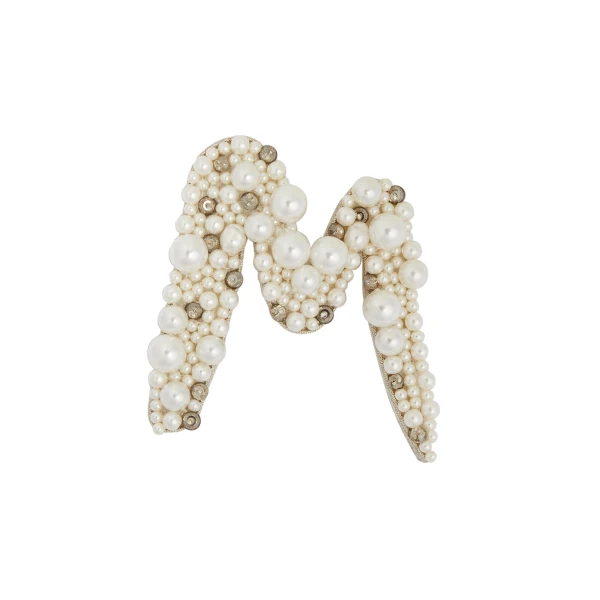 Erdem Pearl Alphabet Brooch M | Brooches & Pins | Luxury Shoes 
