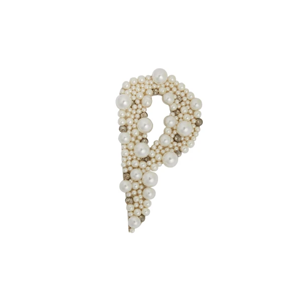 Pearl Alphabet Brooch P