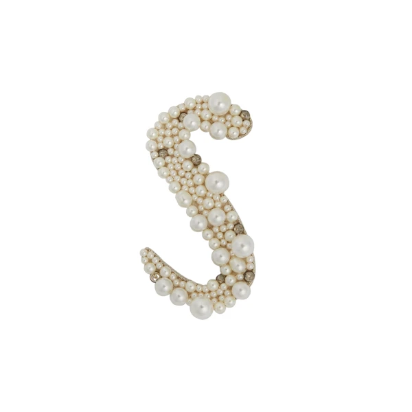 Erdem Pearl Alphabet Brooch S | Brooches & Pins | Luxury Shoes 