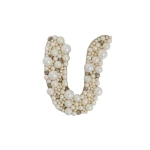 Erdem Pearl Alphabet Brooch U | Brooches & Pins | Luxury Shoes 