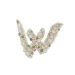 Erdem Pearl Alphabet Brooch W | Brooches & Pins | Luxury Shoes 