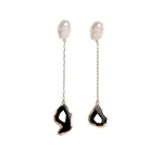 Erdem Stone Drop Earring in Black Agate | Earrings | Luxury Shoes 