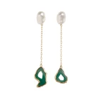 Erdem Stone Drop Earring in Green Agate | Earrings | Luxury Shoes 