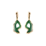Erdem Stone Earring in Green Agate | Earrings | Luxury Shoes 