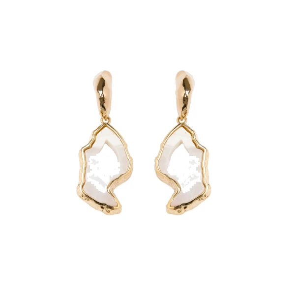 Stone Earring in White Agate